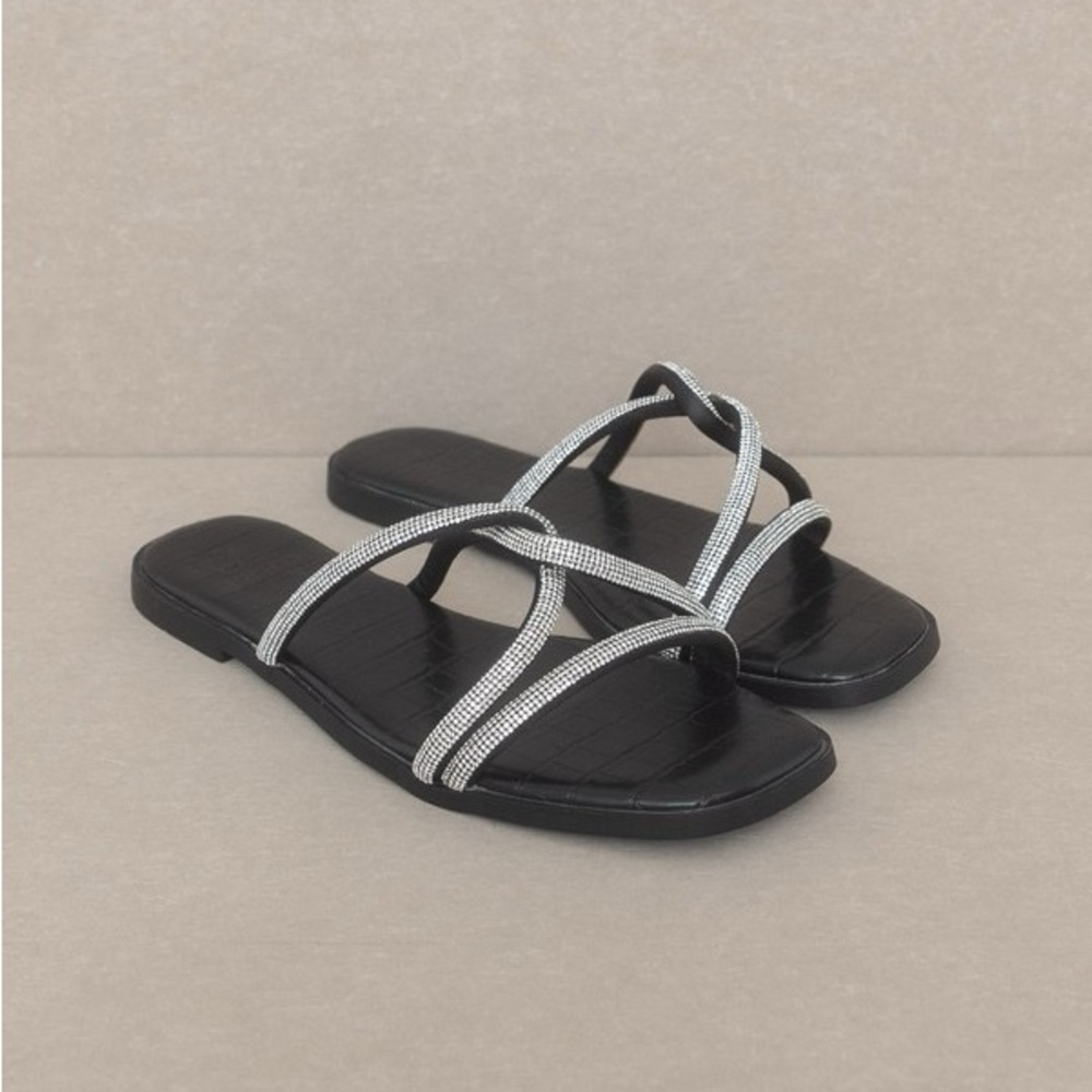 Strappy Rhinestone Sandals - Oasis Society